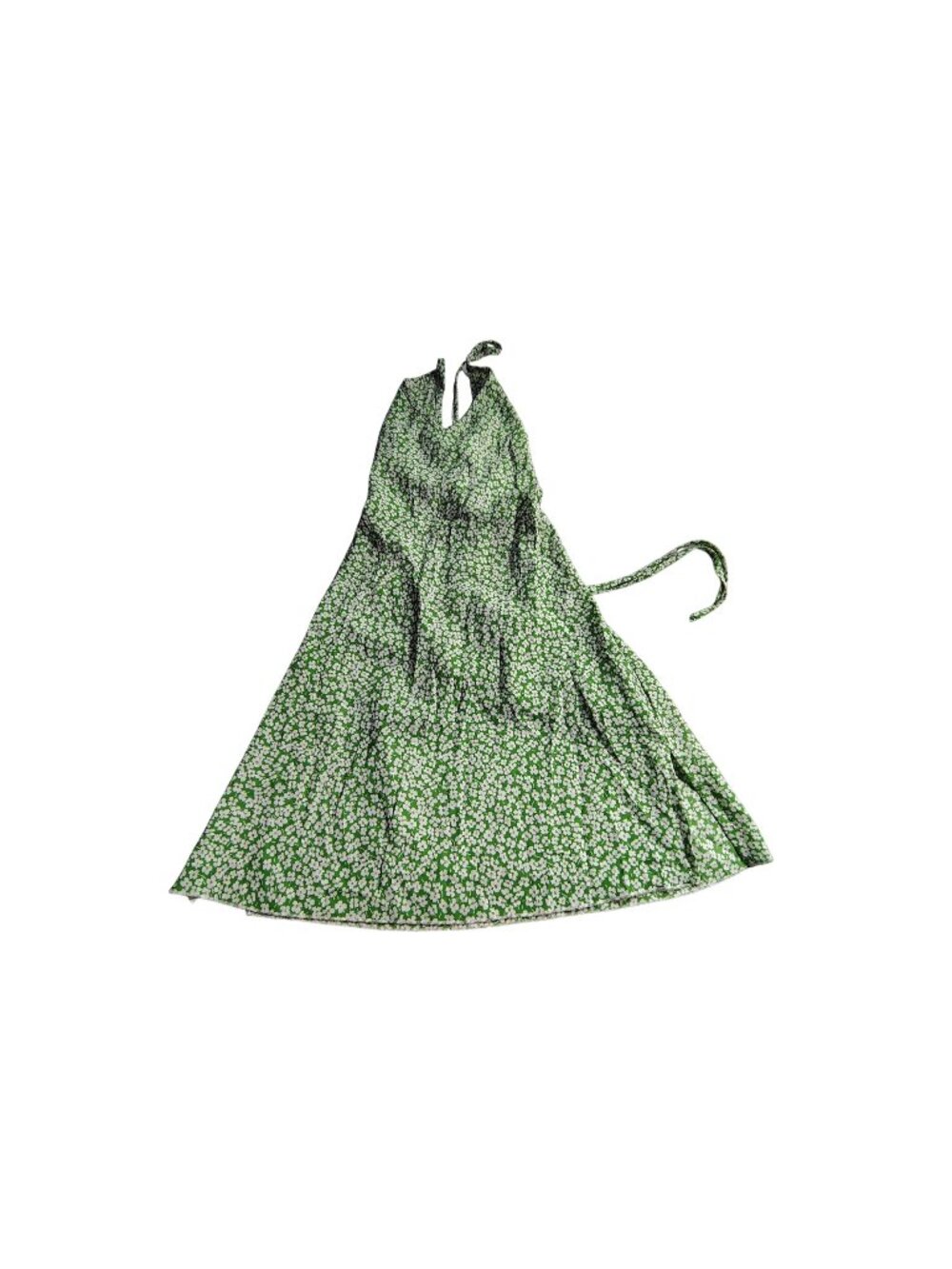 Shein Womens Green Floral Tie-Waist Wrap Skirt Size S Lightweight Lightweight